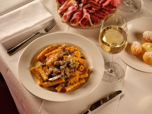 Hand-cut rigatoni with Scottish beef ragù at Bistrot at Wild Honey, London